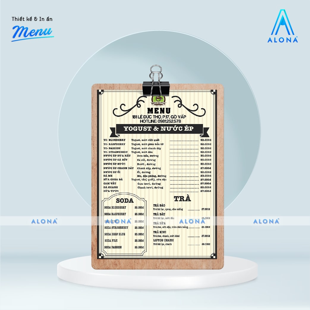 mẫu menu đẹp