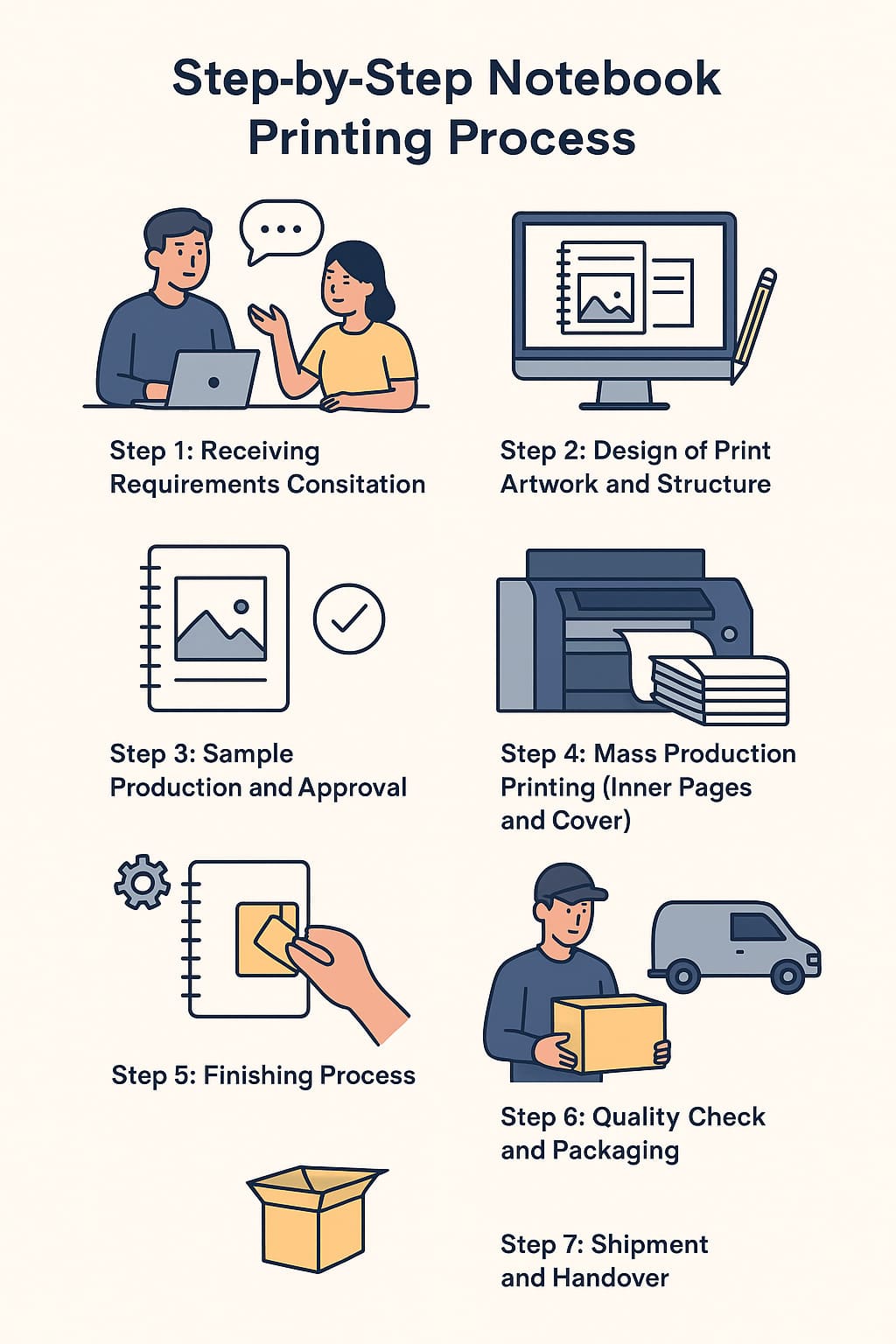Notebook printing process at Alona