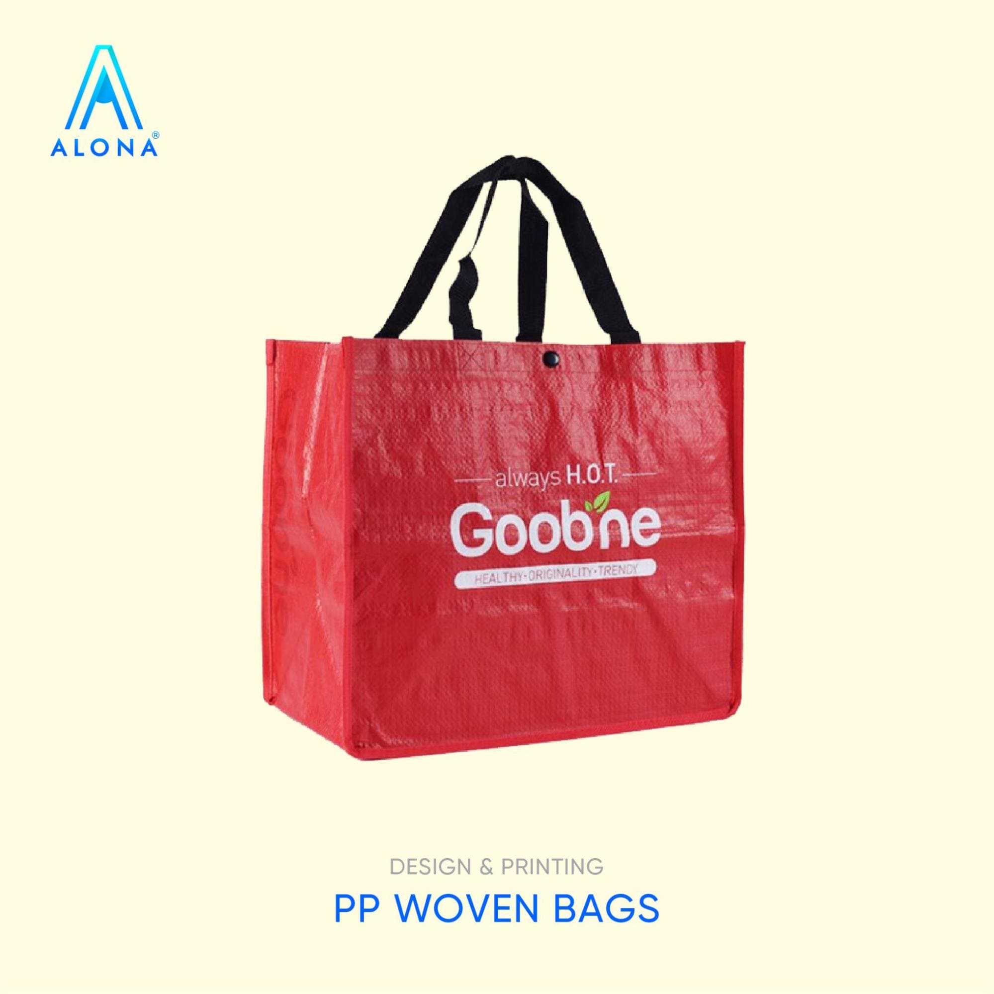 Bright red woven PP bag - environmentally friendly Bright red woven PP bag - environmentally friendly