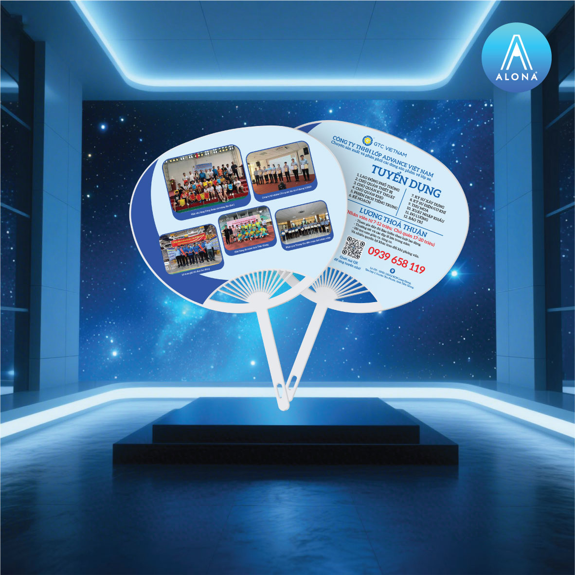 Quạt nhựa in hình tuyển dụng và hoạt động công ty GTC Việt Nam