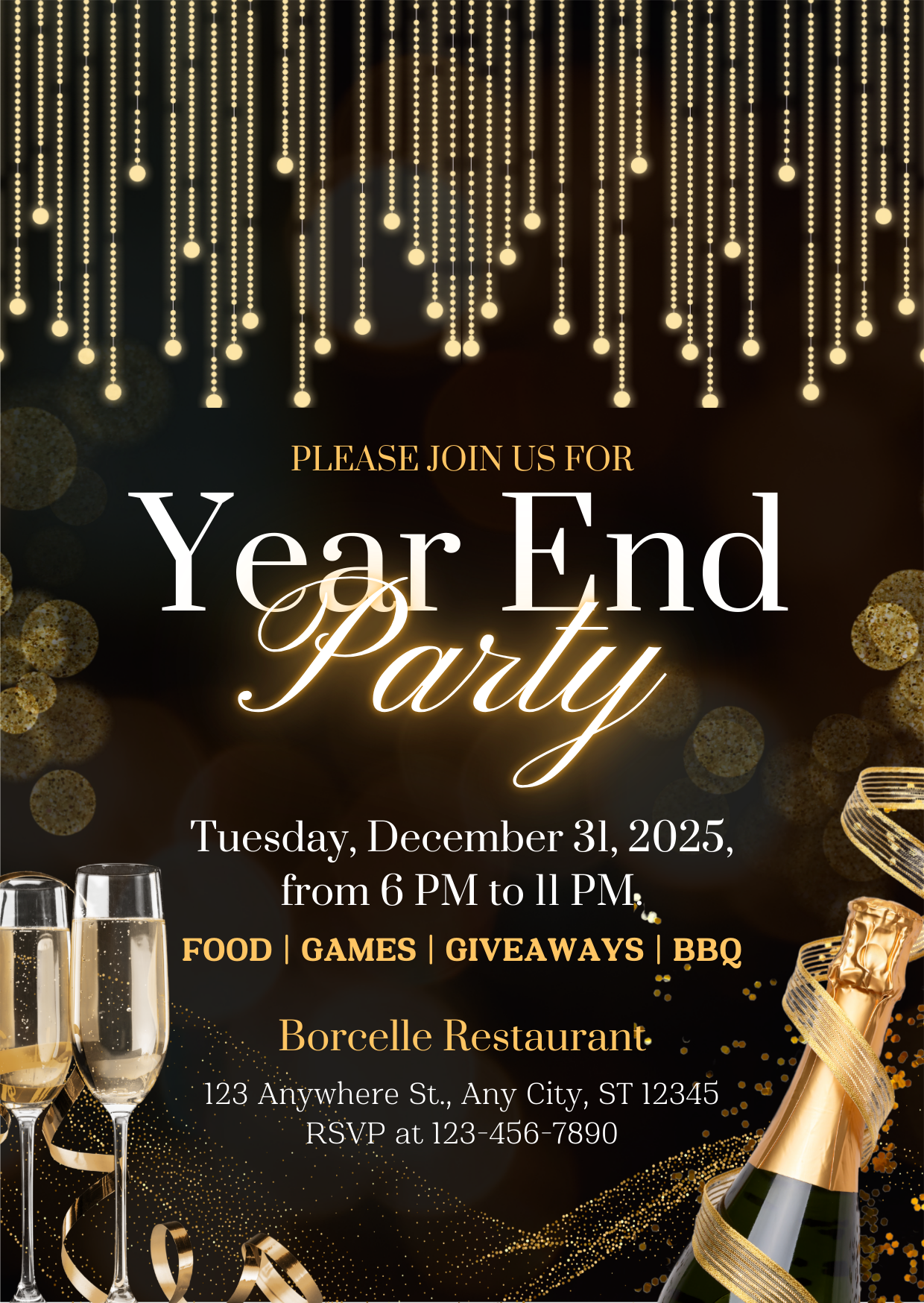 Thiệp Year End Party phong cách sang trọng