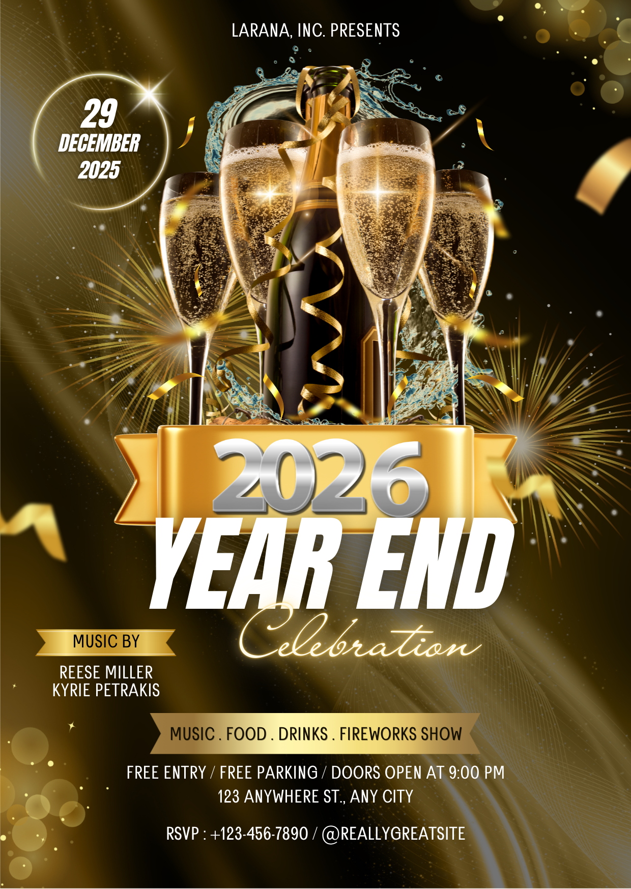 Thiệp Year End Party phong cách sang trọng