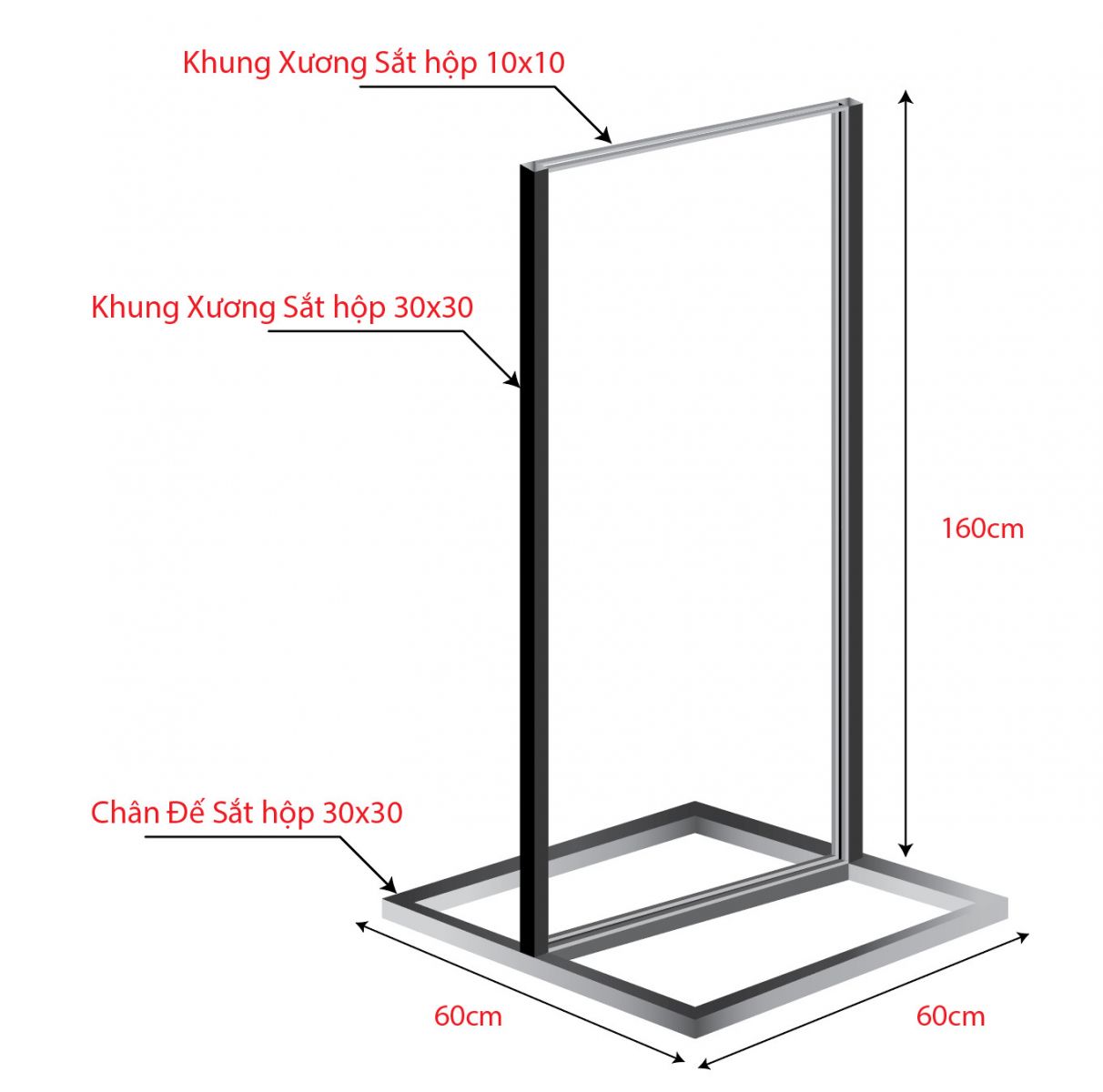 Standee mô hình khung sắt