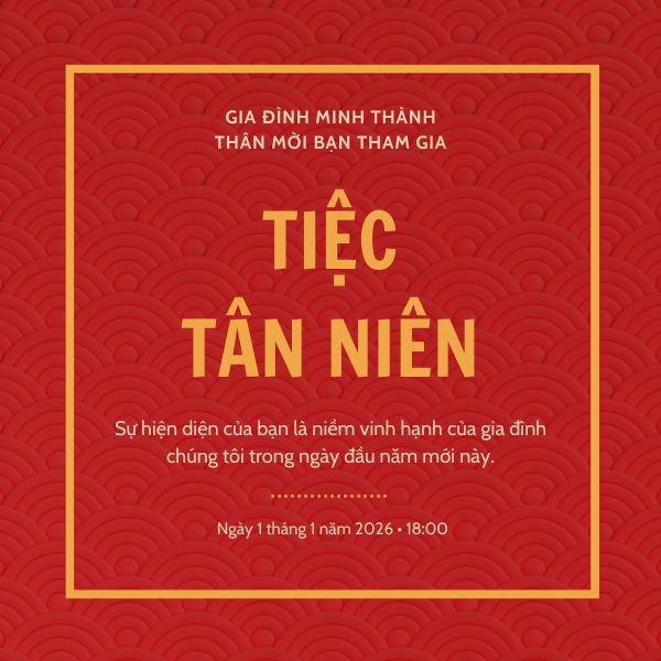 Thiệp mời tiệc tất niên thiết kế độc đáo