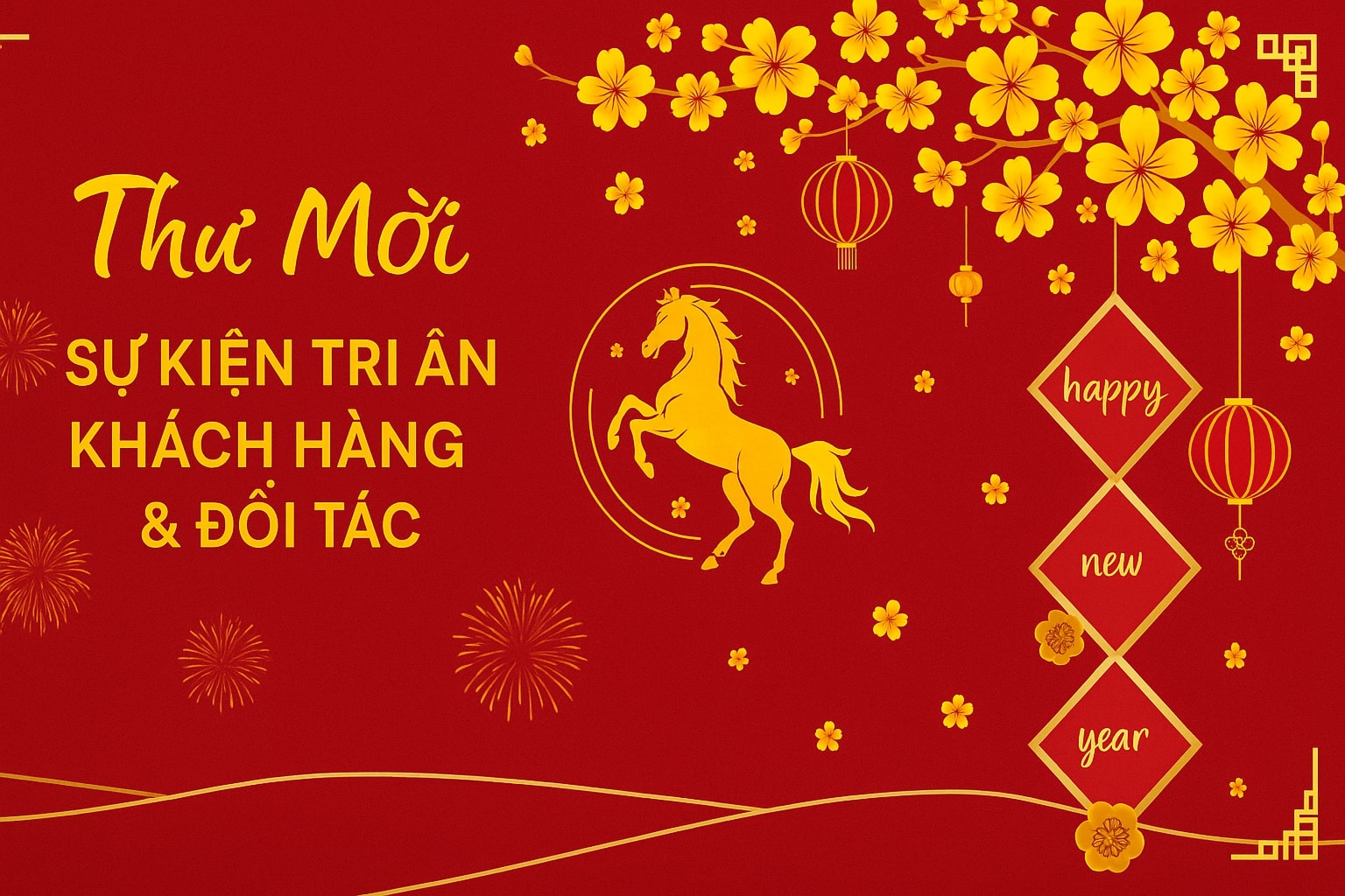 Thiệp mời sự kiện tri ân khách hàng và đối tác dịp Tết