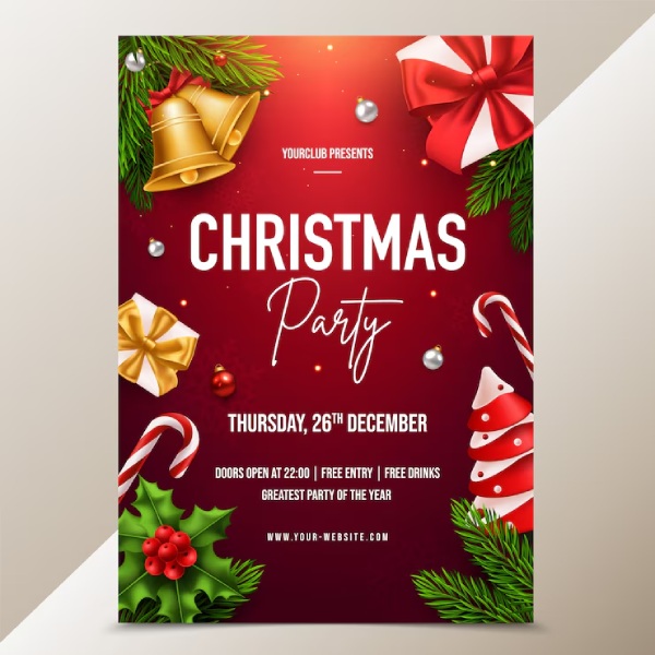 Tờ rơi noel màu đỏ