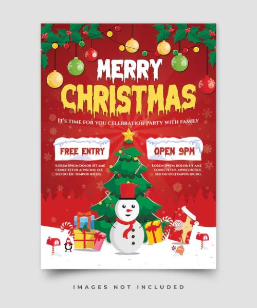 tờ rơi noel hoạt hình dễ thương