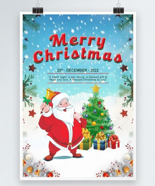 tờ rơi noel hoạt hình ông già noel