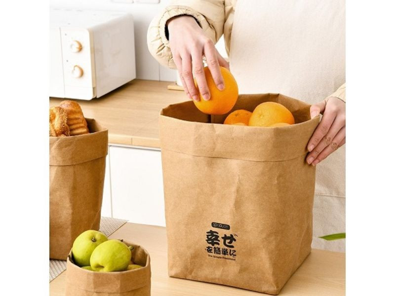 Xu hướng in túi giấy đựng trái cây với dạng phẳng đơn giản