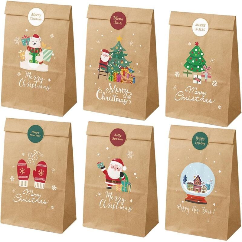 Túi giấy Noel họa tiết cổ điển