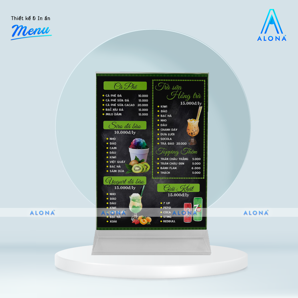Menu nhựa